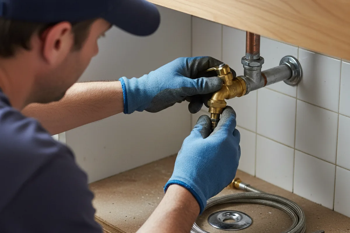 Shutoff valve and fitting work during Burst Pipe Repair in Michie